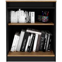 Balcão Para Escritório 2 Portas Com Chave Pequeno Amêndoa/preto - 2