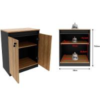 Balcão Para Escritório 2 Portas Com Chave Pequeno Amêndoa/preto - 5