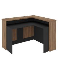 Balcão Para Escritório Para Atendimento/recepção Nogal/preto - 2