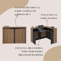 Balcão Para Escritório Para Atendimento/recepção Nogal/preto - 5