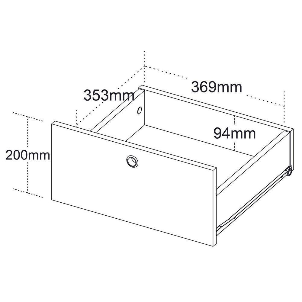 Balcão Para Escritório 3 Gavetas 1 Porta Luciano Olmo/branco - 3