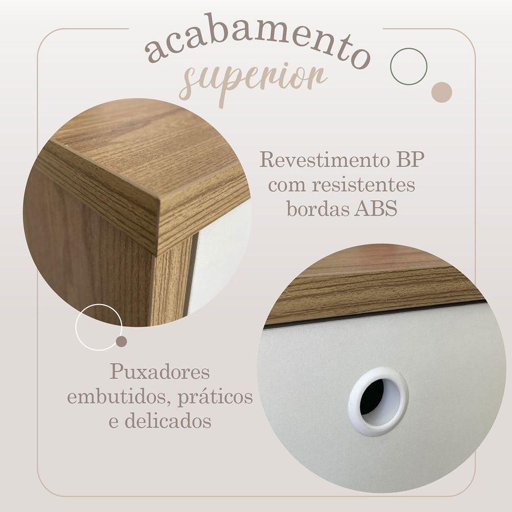 Balcão Para Escritório 3 Gavetas 1 Porta Luciano Olmo/branco - 7