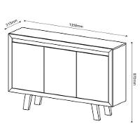Balcão Armário Para Escritório 3 Portas Em Mdp Amêndoa - 3