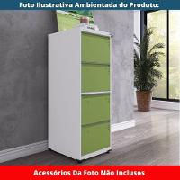 Armário De Arquivo Oficio 4 Gavetas Pandin 47 Cm (larg) Aço Branco C- Frente Gaveta Verde C- Chave - 7
