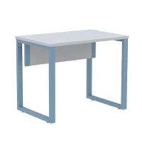 Mesa Escritório P25 Tub Pandin 90 Cm (larg) Tampo Mdp Cinza Pé Aço Tubular Azul Dali - 1