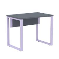 Mesa Escritório P25 Tub Pandin 90 Cm (larg) Tampo Mdp Grafito Pé Aço Tubular Lilás - 1
