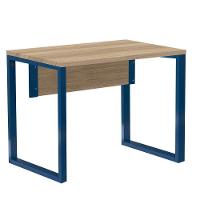 Mesa Escritório P25 Tub Pandin 90 Cm (larg) Tampo Mdp Noce Naturalle Pé Aço Tubular Azul Del Rey - 1