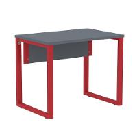 Mesa Escritório P25 Tub Pandin 90 Cm (larg) Tampo Mdp Grafito Pé Aço Tubular Vermelho - 1