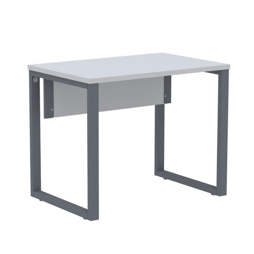 Mesa Escritório P25 Tub Pandin 90 Cm (larg) Tampo Mdp Cinza Pé Aço Tubular Grafito - 1
