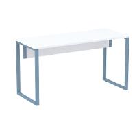 Mesa Escritório P25 Tub Pandin 170 Cm (larg) X 70 Cm Prof Tampo Mdp Branco Pé Aço Tubular Azul Dali - 1