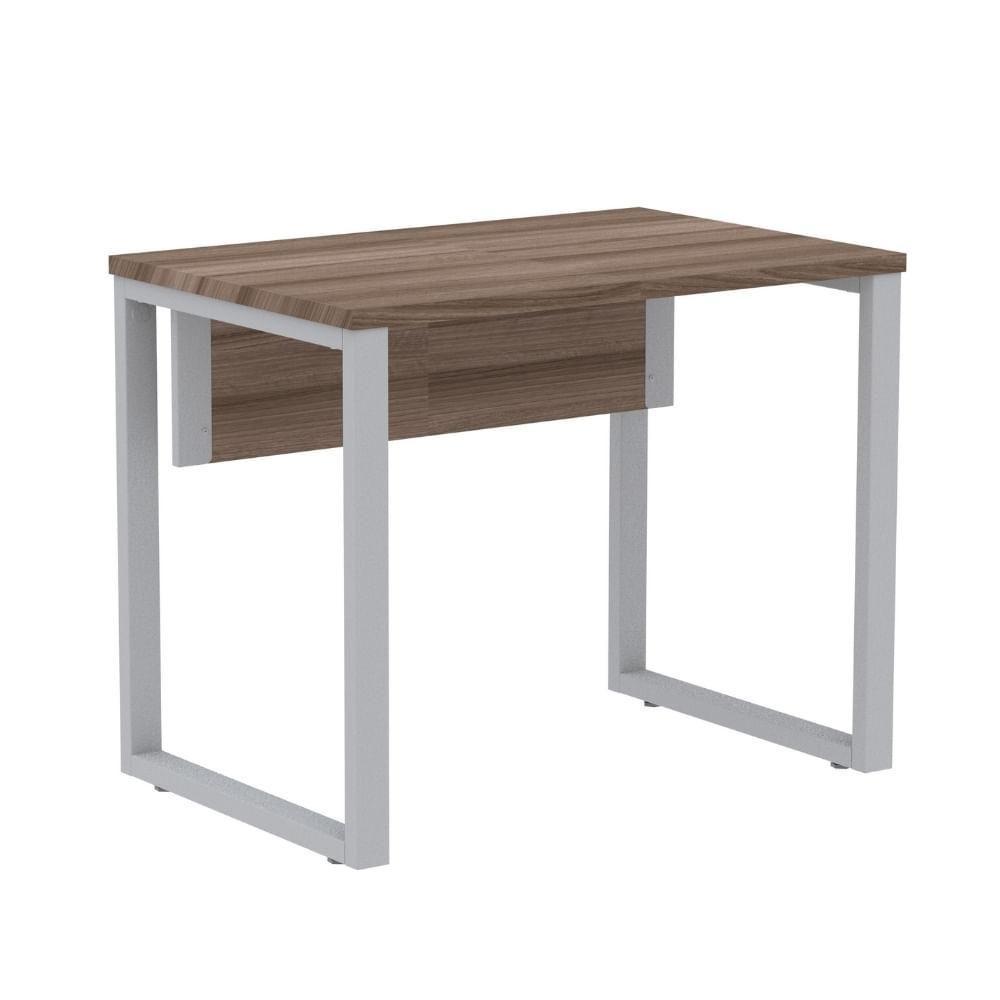 Mesa Escritório P25 Tub Pandin 90 Cm (larg) Tampo Mdp Walnut Pé Aço Tubular Cinza - 1
