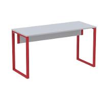 Mesa Escritório P25 Tub Pandin 170 Cm (larg) X 70 Cm (prof) Tampo Mdp Cinza Pé Aço Tubular Vermelho - 1