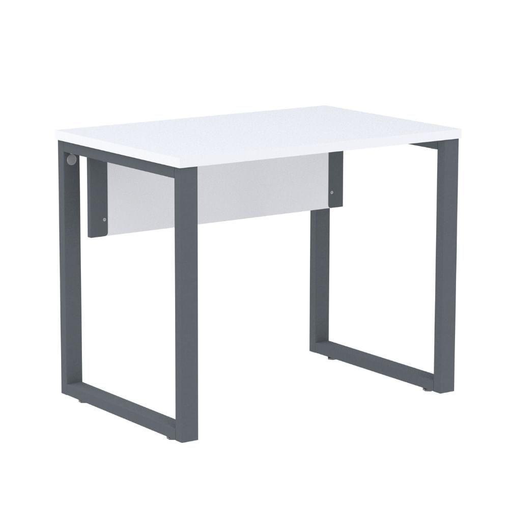 Mesa Escritório P25 Tub Pandin 90 Cm Largura Tampo Mdp Branco Pé Aço Tubular Grafito - 1