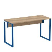 Mesa Escritório P25 Tub Pandin 170 Cm (larg) X 70 Cm (prof) Tampo Mdp Noce Pé Aço Tubular Azul - 1