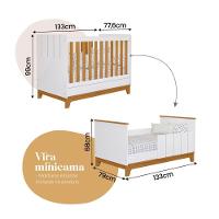 Berço Mini Cama Biscoito Com Regulagem De Altura E Colchão Branco Acetinado/nature - 4