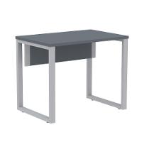 Mesa Escritório P25 Tub Pandin 90 Cm Largura Tampo Mdp Grafito Pé Aço Tubular Cinza - 1