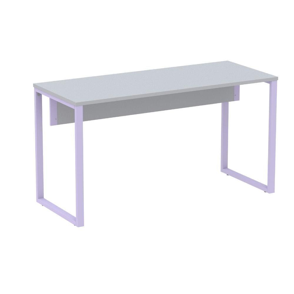 Mesa Escritório P25 Tub Pandin 170 Cm (larg) X 70 Cm (prof) Tampo Mdp Cinza Pé Aço Tubular Lilás - 1