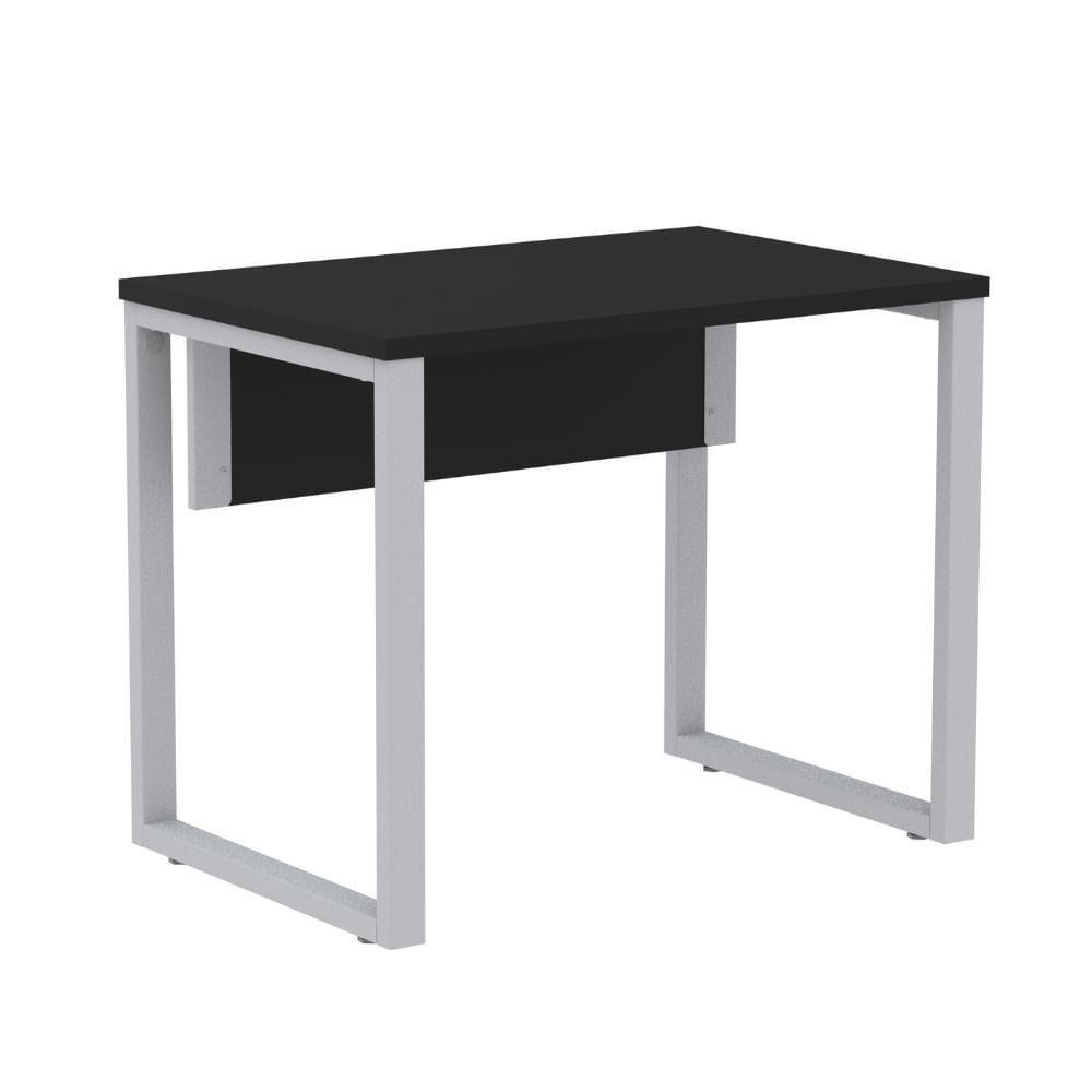 Mesa Escritório P25 Tub Pandin 90 Cm (larg) Tampo Mdp Preto Pé Aço Tubular Cinza - 1