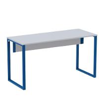 Mesa Escritório P25 Tub Pandin 170 Cm (larg) X 70 Cm (prof) Tampo Mdp Cinza Pé Aço Tubular Azul - 1