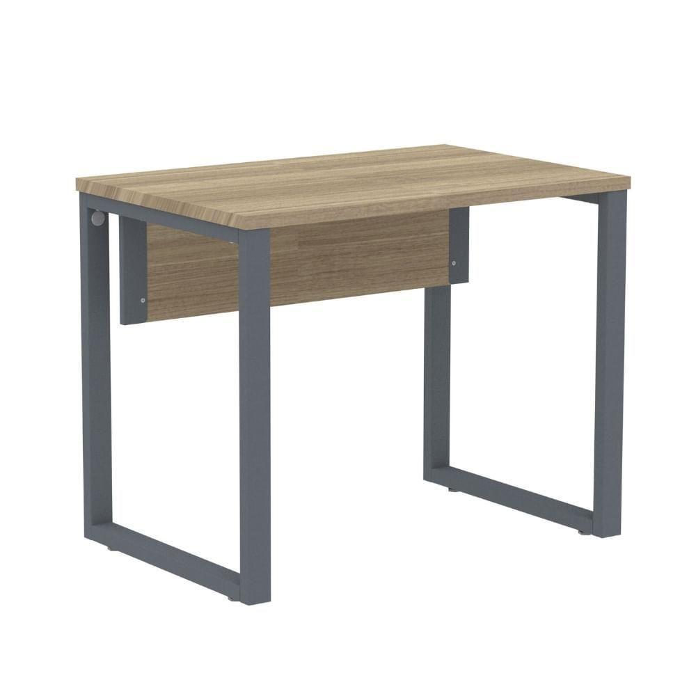 Mesa Escritório P25 Tub Pandin 90 Cm (larg) Tampo Mdp Noce Naturalle Pé Aço Tubular Grafito - 1