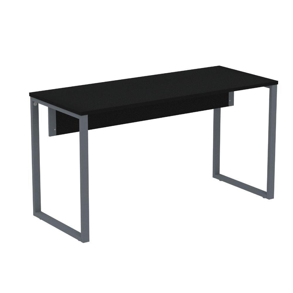 Mesa Escritório P25 Tub Pandin 170 Cm Largura X 70 Cm Profundidade Tampo Mdp Preto Pé Aço Tubular Grafito - 1
