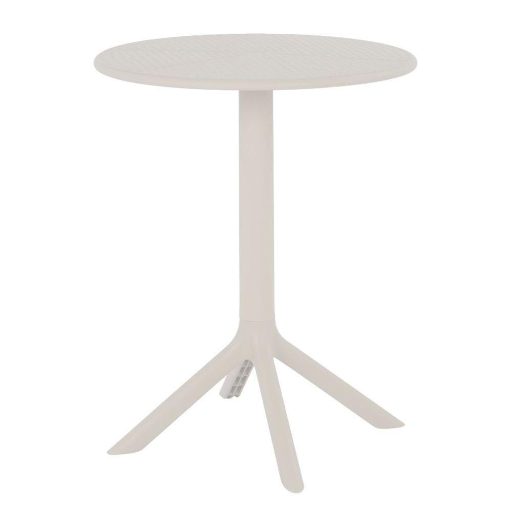 Kit 4 Mesas De Jantar Redonda área Externa Taormina Drops Fratini 60 Cm (larg) Polipropileno Nude - 2