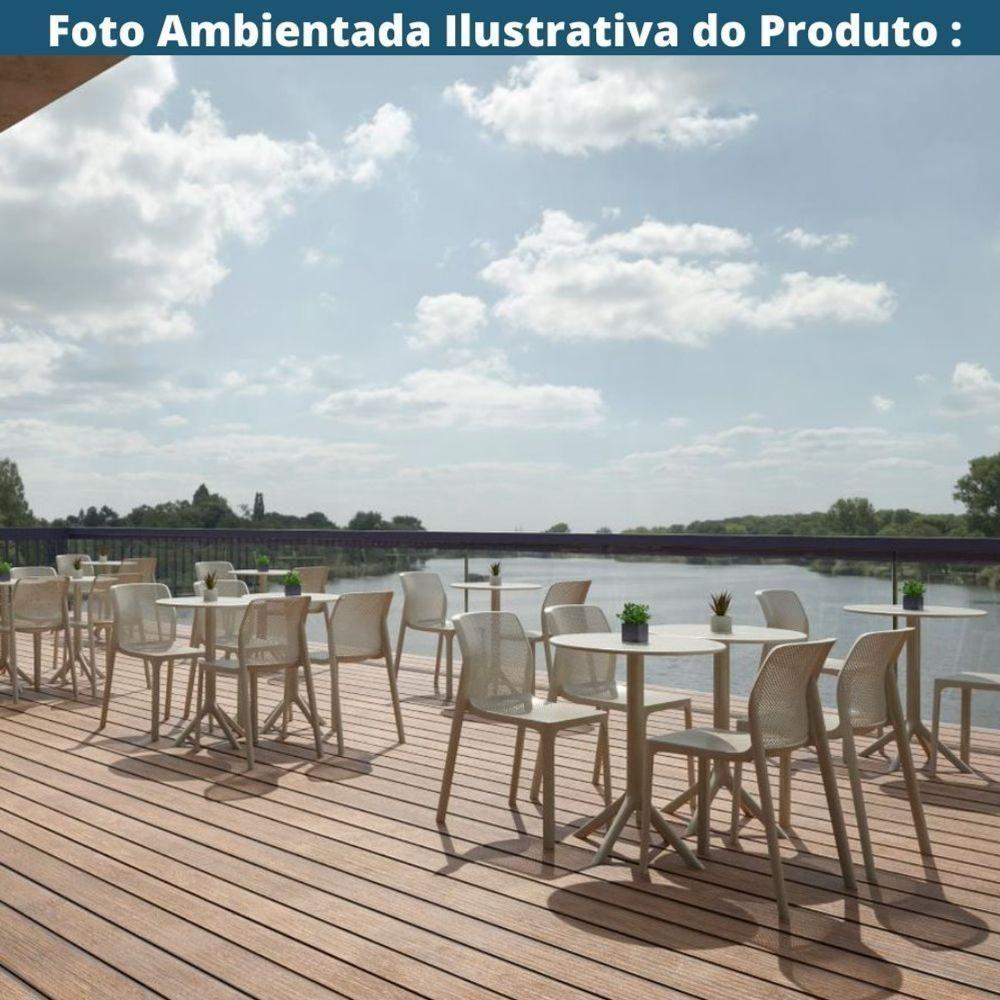 Kit 4 Mesas De Jantar Redonda área Externa Taormina Drops Fratini 60 Cm (larg) Polipropileno Nude - 3