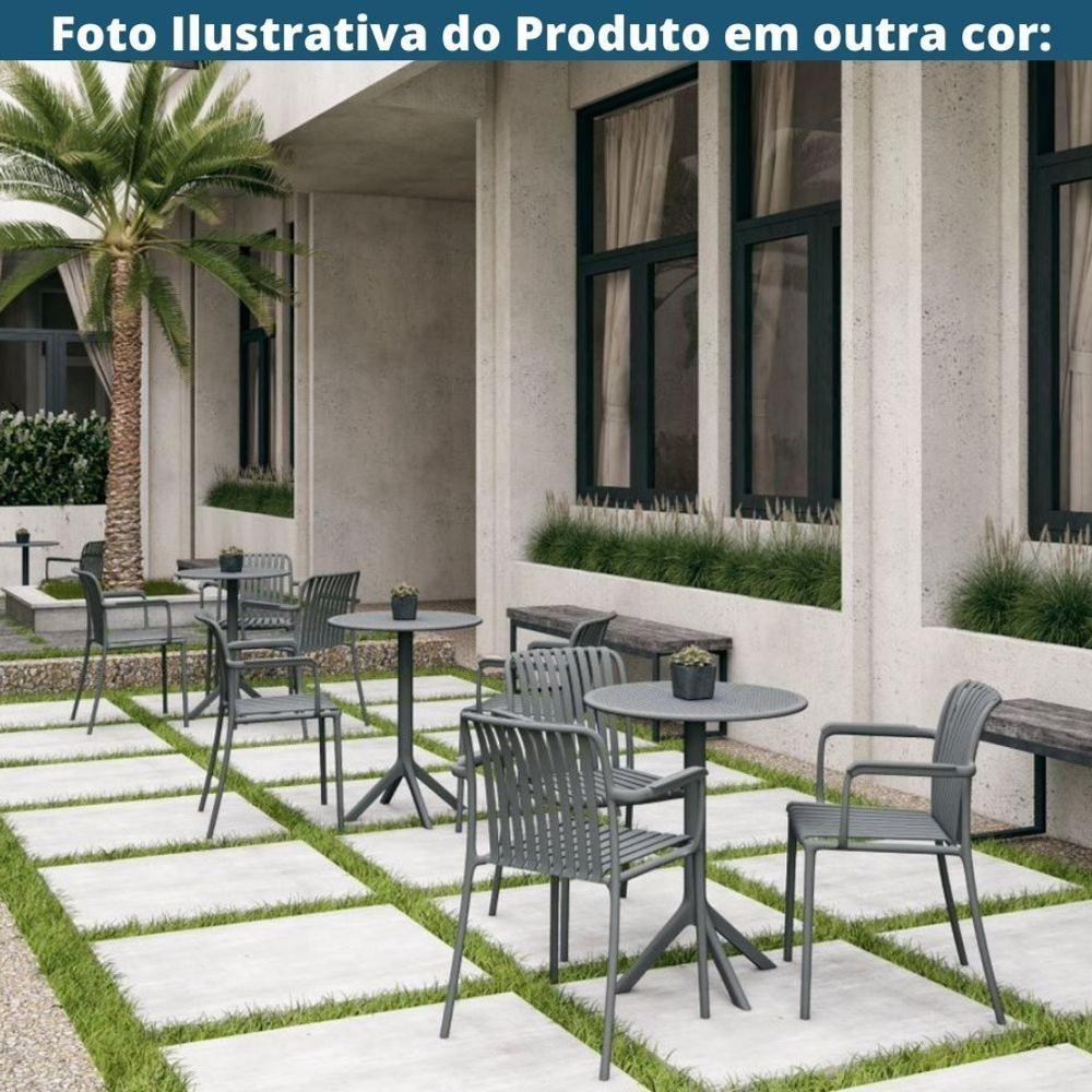 Kit 4 Mesas De Jantar Redonda área Externa Taormina Drops Fratini 60 Cm (larg) Polipropileno Nude - 4