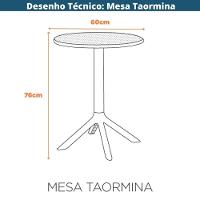 Kit 4 Mesas De Jantar Redonda área Externa Taormina Drops Fratini 60 Cm (larg) Polipropileno Nude - 5