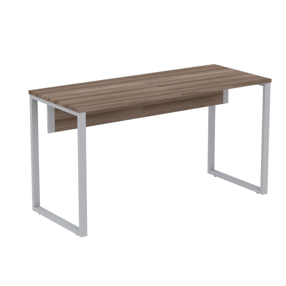 Mesa Escritório P25 Tub Pandin 170 Cm (larg) X 70 Cm (prof) Tampo Mdp Walnut Pé Aço Tubular Cinza - 1