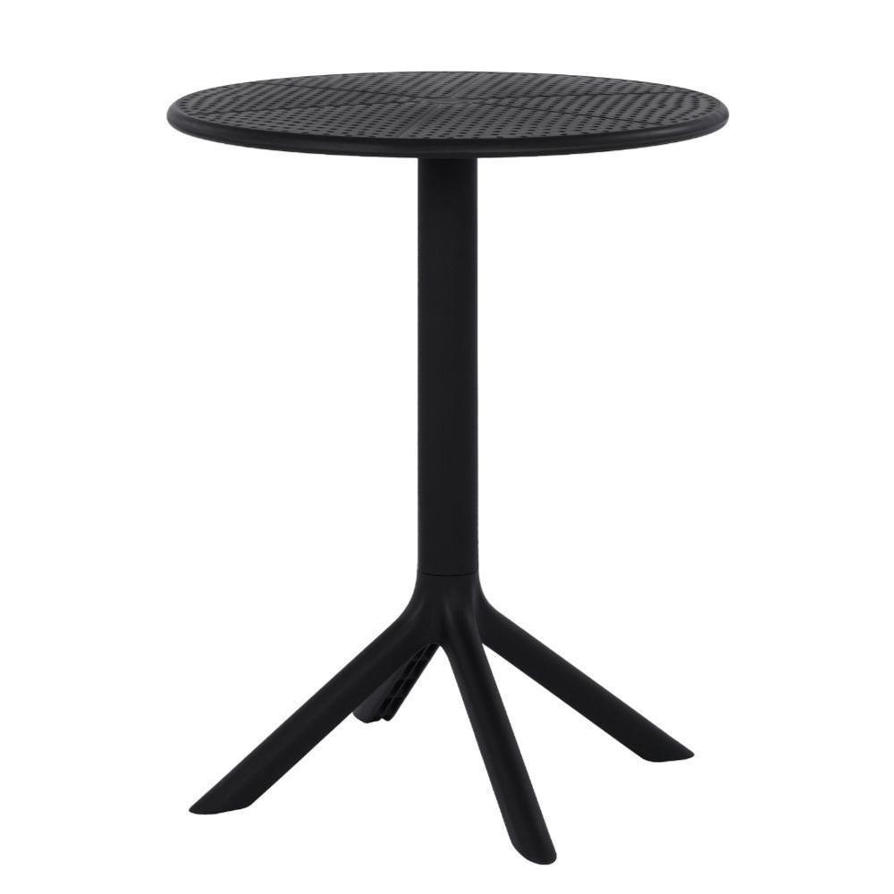 Kit 4 Mesas De Jantar Redonda área Externa Taormina Drops Fratini 60 Cm (larg) Polipropileno Preto - 2