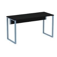 Mesa Escritório P25 Tub Pandin 150 Cm (larg) X 70 Cm (prof) Tampo Mdp Preto Pé Aço Tubular Azul Dali - 1