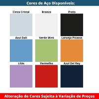 Armário De Arquivo Oficio 4 Gavetas Pandin 47 Cm (larg) Aço Preto C- Frente Gaveta Azul C- Chave - 6