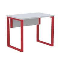 Mesa Escritório P25 Tub Pandin 90 Cm Largura Tampo Mdp Cinza Pé Aço Tubular Vermelho - 1