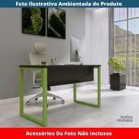 Mesa Escritório P25 Tub Pandin 170 Cm Largura X 70 Cm Profundidade Tampo Mdp Preto Pé Aço Tubular Verde - 2