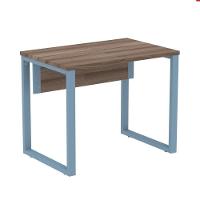 Mesa Escritório P25 Tub Pandin 90 Cm (larg) Tampo Mdp Walnut Pé Aço Tubular Azul Dali - 1
