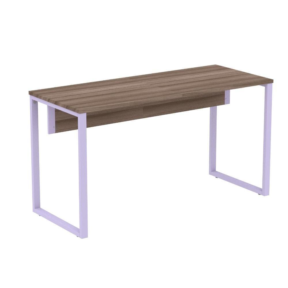 Mesa Escritório P25 Tub Pandin 170 Cm Largura X 70 Cm Profundidade Tampo Mdp Walnut Pé Aço Tubular Lilás - 1