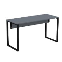 Mesa Escritório P25 Tub Pandin 170 Cm (larg) X 70 Cm (prof) Tampo Mdp Grafito Pé Aço Tubular Preto - 1