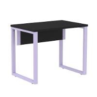 Mesa Escritório P25 Tub Pandin 90 Cm (larg) Tampo Mdp Preto Pé Aço Tubular Lilás - 1