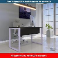 Mesa Escritório P25 Tub Pandin 90 Cm (larg) Tampo Mdp Preto Pé Aço Tubular Lilás - 2
