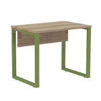 Mesa Escritório P25 Tub Pandin 90 Cm (larg) Tampo Mdp Noce Naturalle Pé Aço Tubular Verde Mirô - 1