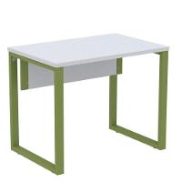 Mesa Escritório P25 Tub Pandin 90 Cm (larg) Tampo Mdp Cinza Pé Aço Tubular Verde Mirô - 1