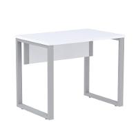 Mesa Escritório P25 Tub Pandin 90 Cm (larg) Tampo Mdp Branco Pé Aço Tubular Cinza - 1