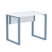 Mesa Escritório P25 Tub Pandin 90 Cm (larg) Tampo Mdp Branco Pé Aço Tubular Azul Dali - 1