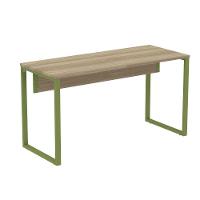 Mesa Escritório P25 Tub Pandin 150 Cm (larg) X 70 Cm (prof) Tampo Mdp Noce Pé Aço Tubular Verde - 1