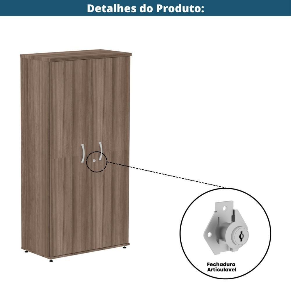 Armário Alto P25 Pandin 80 Cm (largura) Em Mdp Cor Walnut Com 2 Portas E 3 Prateleiras - 6