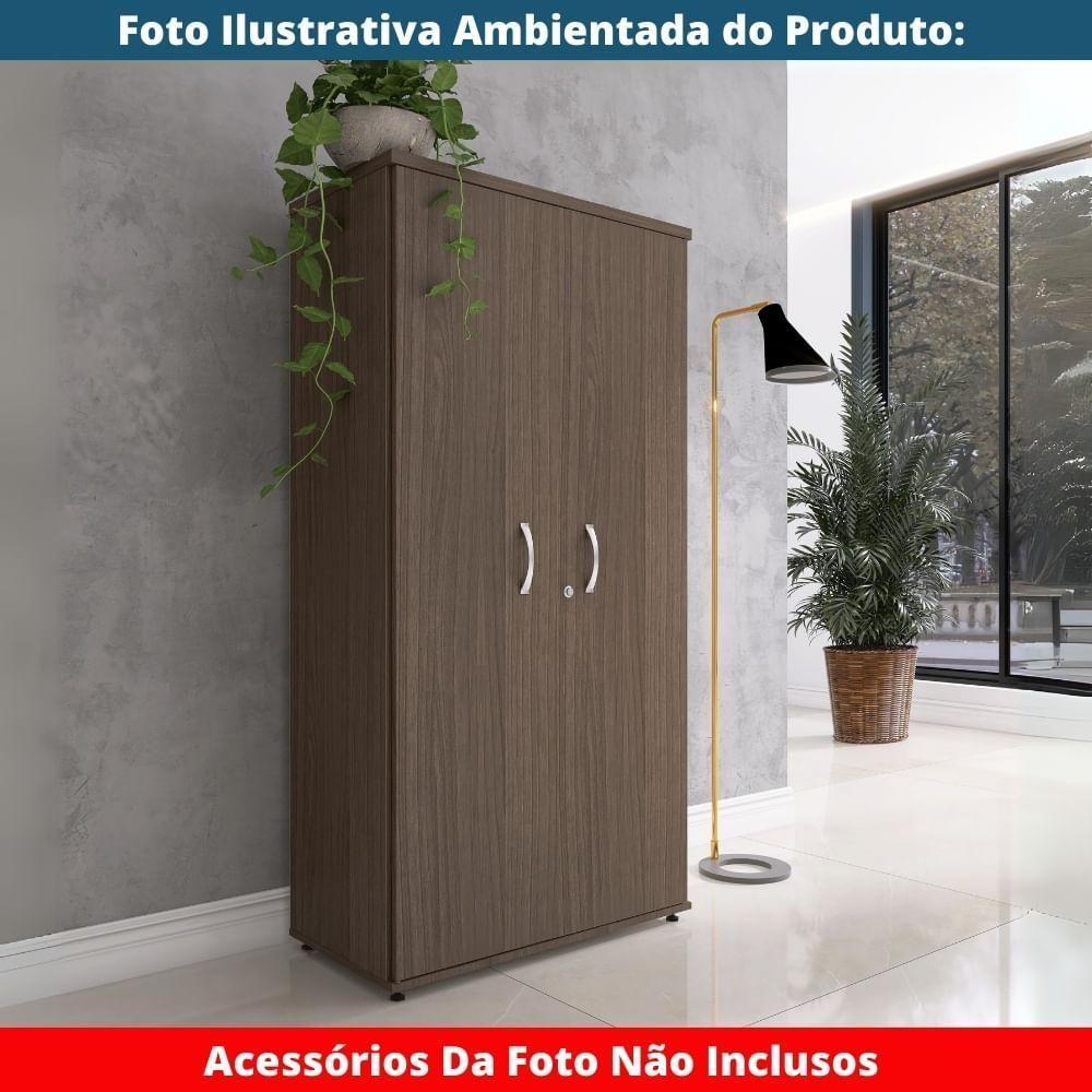 Armário Alto P25 Pandin 80 Cm (largura) Em Mdp Cor Walnut Com 2 Portas E 3 Prateleiras - 9