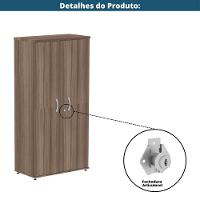 Armário Alto P25 Pandin 80 Cm (largura) Em Mdp Cor Walnut Com 2 Portas E 3 Prateleiras - 6
