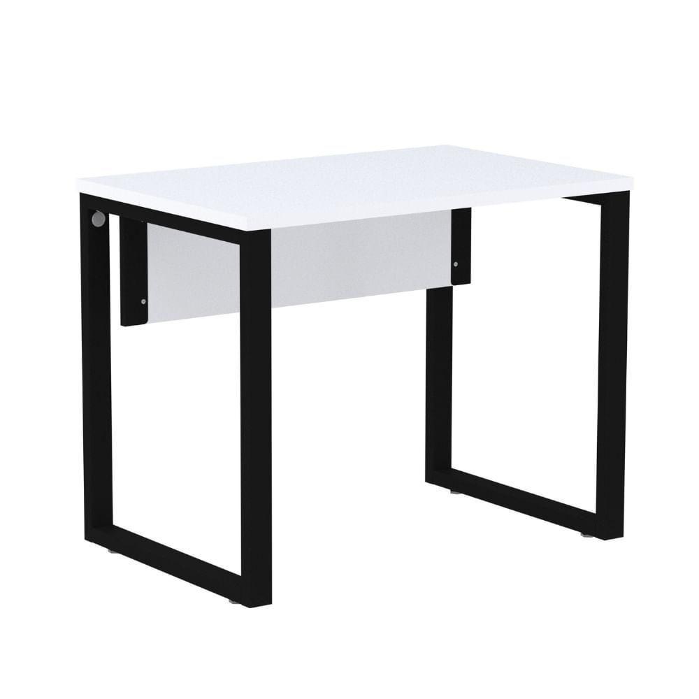 Mesa Escritório P25 Tub Pandin 90 Cm Largura Tampo Mdp Branco Pé Aço Tubular Preto - 1