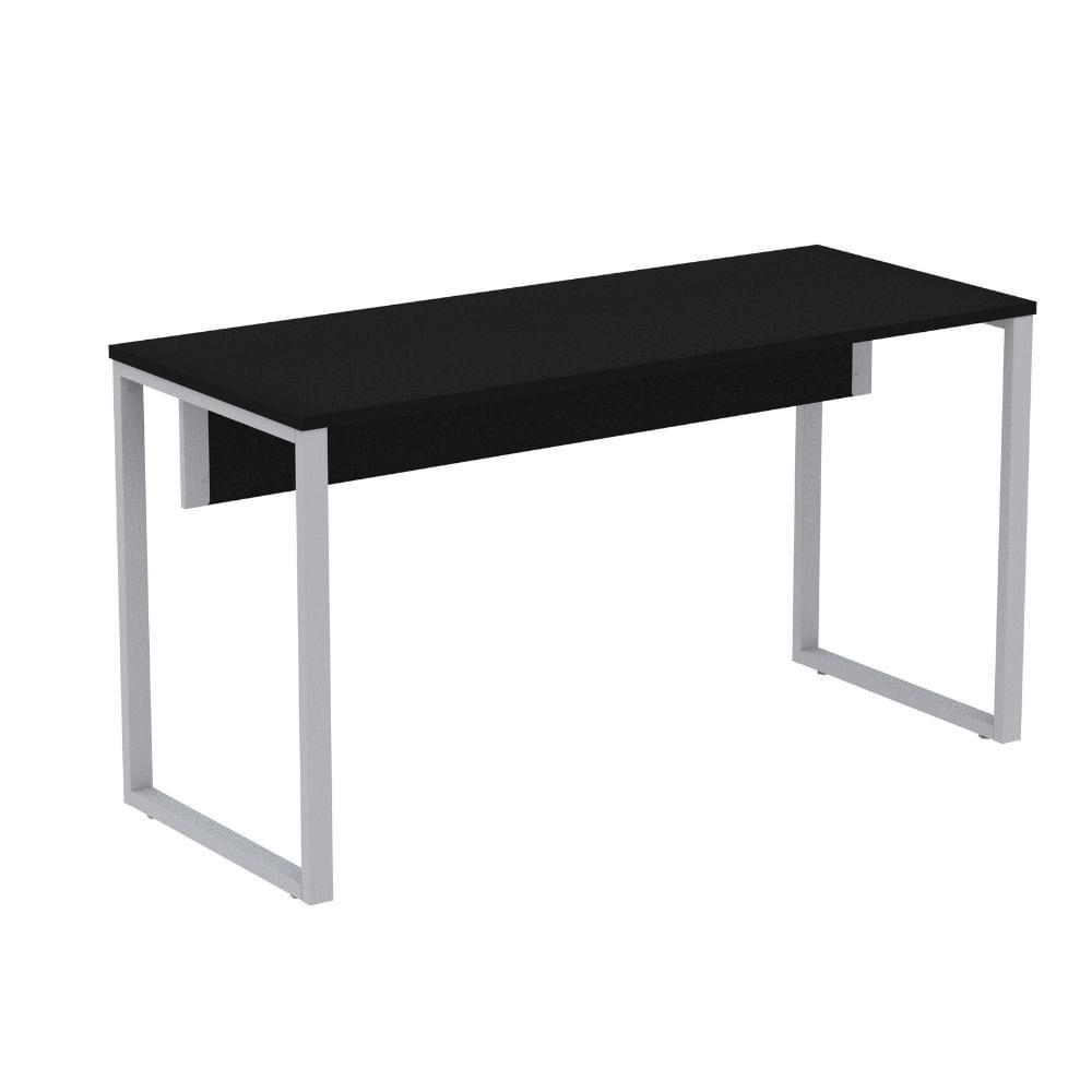 Mesa Escritório P25 Tub Pandin 170 Cm (larg) X 70 Cm (prof) Tampo Mdp Preto Pé Aço Tubular Cinza - 1